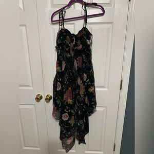 NWT Chaudry Kc Floral Black Dress